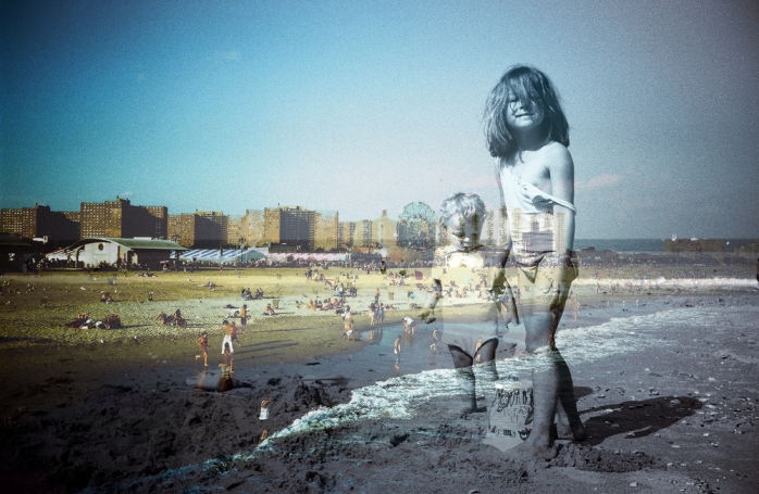 collage, old photos, film, fine art, American dream, Coney Island, childhood